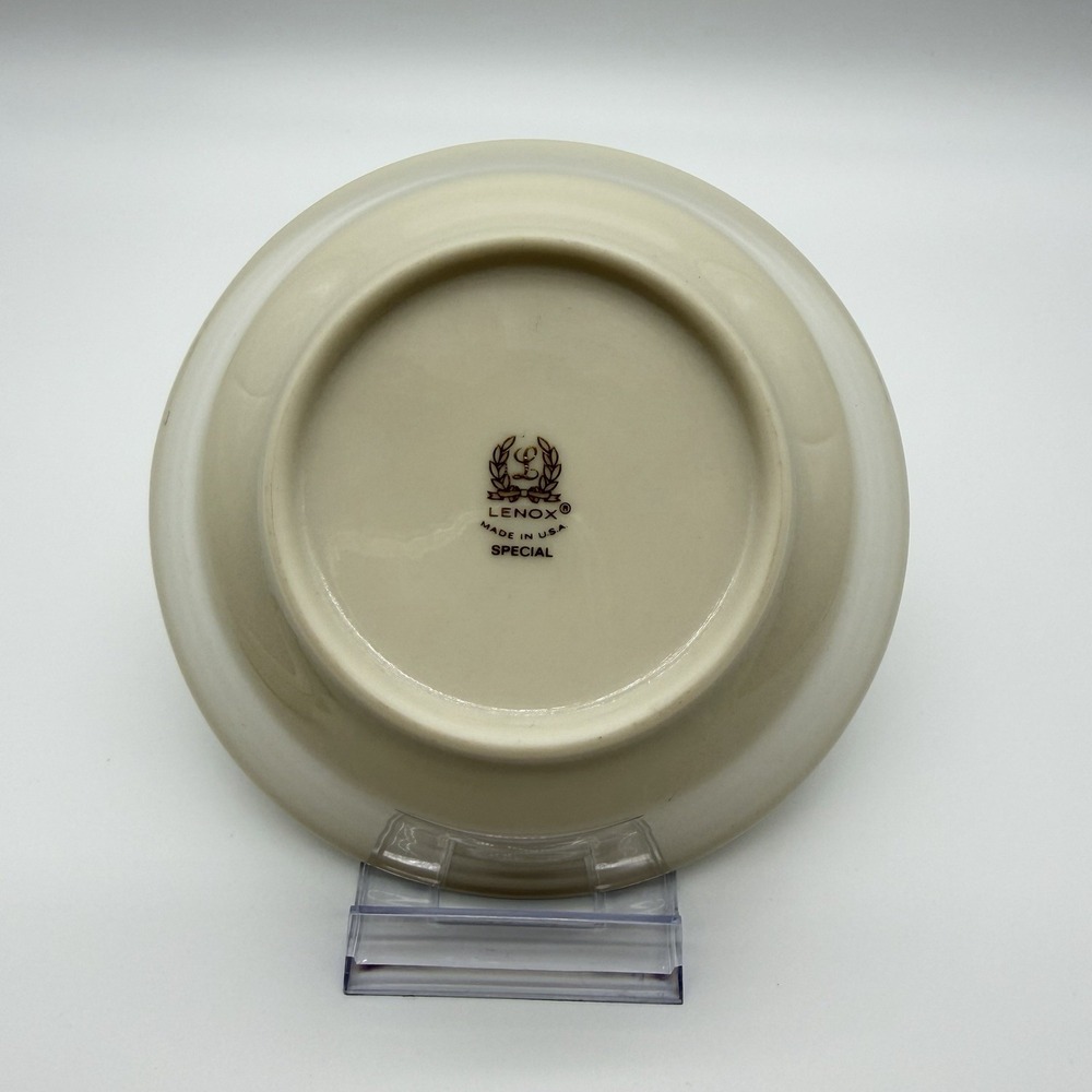 Lenox Special Rocking Horse Child Cereal Bowl Cream Blue Rim Made in USA 5.5" - Picture 4 of 5